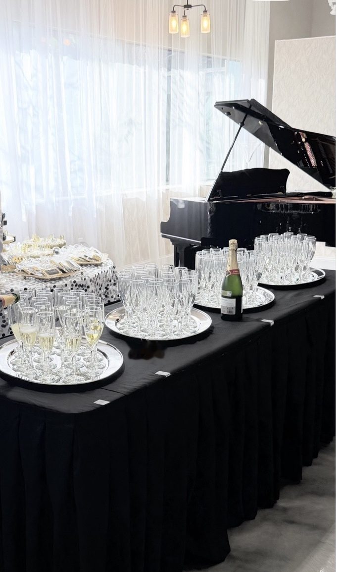 Champagne poured for a toast